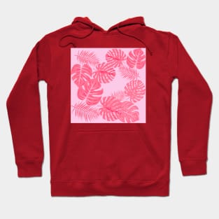 Tropical flamingo pink leaves Hoodie